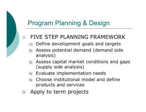 Program Planning &amp; Design FIVE STEP PLANNING FRAMEWORK