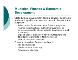 Municipal Finance &amp; Economic Development