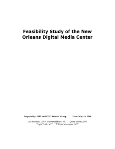 Feasibility Study of the New Orleans Digital Media Center