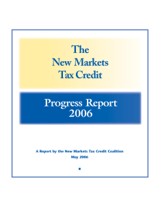 The New Markets Tax Credit Progress Report