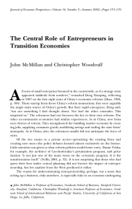 A The  Central  Role  of  Entrepreneurs ... Transition  Economies