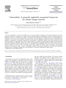 Vulnerability: A generally applicable conceptual framework for climate change research Hans-Martin Fu¨ssel