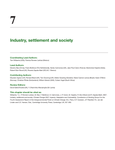 7 Industry, settlement and society Coordinating Lead Authors: Lead Authors: