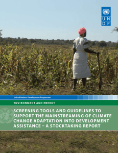 ScrEEning toolS and gUidElinES to SUPPort thE mainStrEaming of climatE