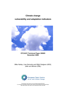 Climate change vulnerability and adaptation indicators  ETC/ACC Technical Paper 2008/9