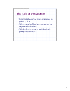 The Role of the Scientist 