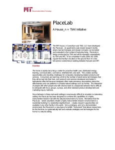 PlaceLab  A House_n + TIAX Initiative