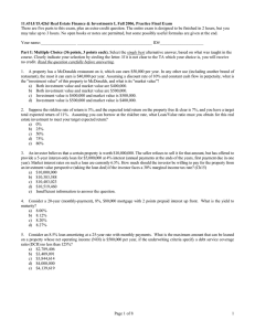 11.431J/15.426J Real Estate Finance &amp; Investments I, Fall 2006, Practice...