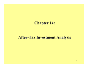 Chapter 14: After - Tax Investment Analysis