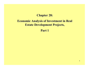 Chapter 28: Economic Analysis of Investment in Real Estate Development Projects, Part 1