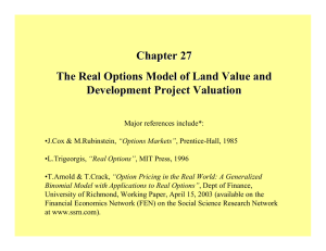 Chapter 27 The Real Options Model of Land Value and