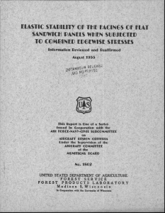 ELASTIC STAIBILITY SANDWICI-1 TO COMBINED EDGEWISE STRESSES PANELS WIASI SUBJECTED