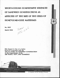 SHORT-COLUMN COMPRESSIVE STRENGTH OF SANDWICH CONSTRUCTIONS AS 11-IONEYCOM13-CORE MATERIALS