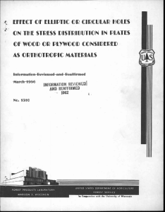 EFFECT Of ELLIPTIC OR CIRCULAR HOLES AS ORTHOTROPIC MATERIALS