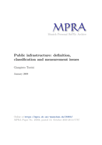 MPRA Public infrastructure: definition, classification and measurement issues Munich Personal RePEc Archive