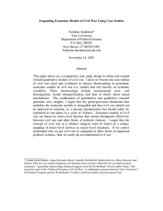 Expanding Economic Models of Civil War Using Case Studies  Nicholas Sambanis*