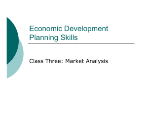 Economic Development Planning Skills Class Three: Market Analysis