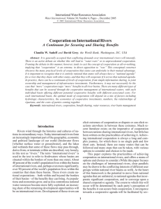 Cooperation on International Rivers A Continuum for Securing and Sharing Benefits