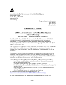 2008 AAAI Conference on Artificial Intelligence comes to Chicago  445 Burgess Drive