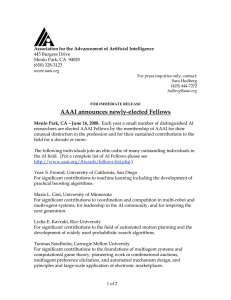 AAAI announces newly-elected Fellows