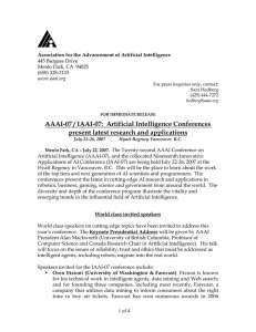 AAAI-07 / IAAI-07:  Artificial Intelligence Conferences