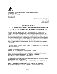 AAAI Honors High School Students for their AI research