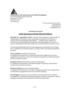 AAAI Announces Newly Elected Fellows   