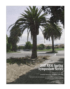 2010 AAAI Spring Symposium Series Call for Participation M