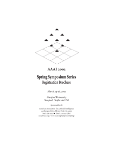 Spring Symposium Series Registration Brochure  AAAI