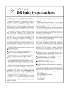 AAAI invites proposals for the 2002 Spring Symposium Series, to