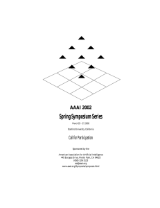 Spring Symposium Series AAAI 2002 Call for Participation