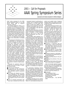 AAAI invites proposals for the 2001 expressed interest in participating. A