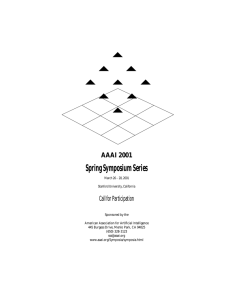 Spring Symposium Series AAAI 2001 Call for Participation