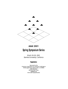 Spring Symposium Series AAAI 2001 Registration March 26-28, 2001
