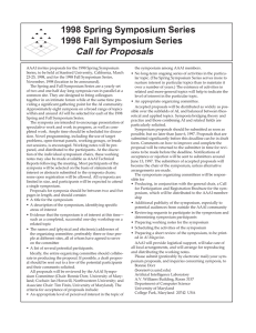 AAAI invites proposals for the 1998 Spring Symposium