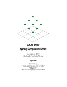 Spring Symposium Series AAAI 1997 Registration March 24-26, 1997