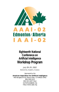 Workshop Program Eighteenth National Conference on Artificial Intelligence