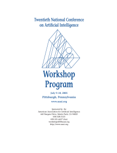 Workshop Program Twentieth National Conference on Artificial Intelligence