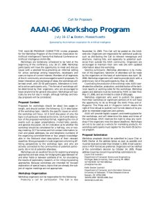 THE AAAI-06 PROGRAM COMMITTEE invites proposals