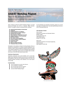 AAAI-07 Workshop Program Call for Participation