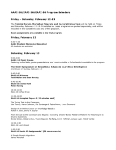 AAAI-16/IAAI-16/EAAI-16 Program Schedule Friday – Saturday, February 12-13
