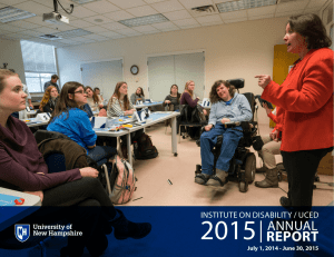 2015 REPORT ANNUAL INSTITUTE ON DISABILITY / UCED