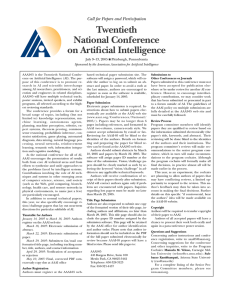 AAAI-05 is the Twentieth National Confer-