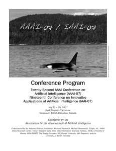 AAAI-07 / IAAI-07 Conference Program