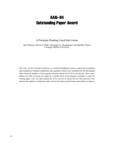 AAAI–94 Outstanding Paper Award A Prototype Reading Coach that Listens