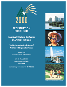 REGISTRATION BROCHURE Seventeenth National Conference on Artificial Intelligence