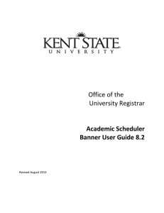 Office of the University Registrar Academic Scheduler