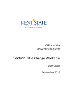 Section Title Change Workflow Office of the