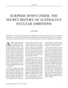 SURPRISE DOWN UNDER: THE SECRET HISTORY OF AUSTRALIAS NUCLEAR AMBITIONS