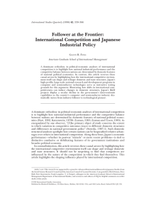 Follower at the Frontier: International Competition and Japanese Industrial Policy G
